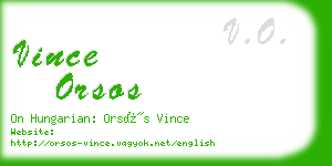 vince orsos business card